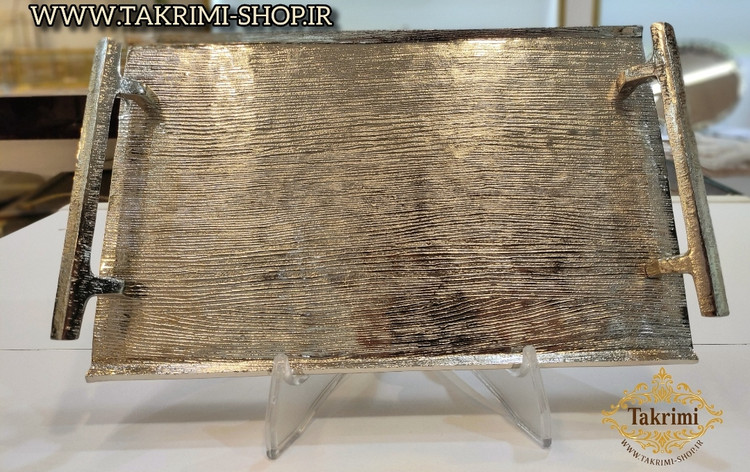 سینی مستطیل نیلوفر نقره ای آلومینیومی آلیاژی ( توليدی تکریمی شاپ )