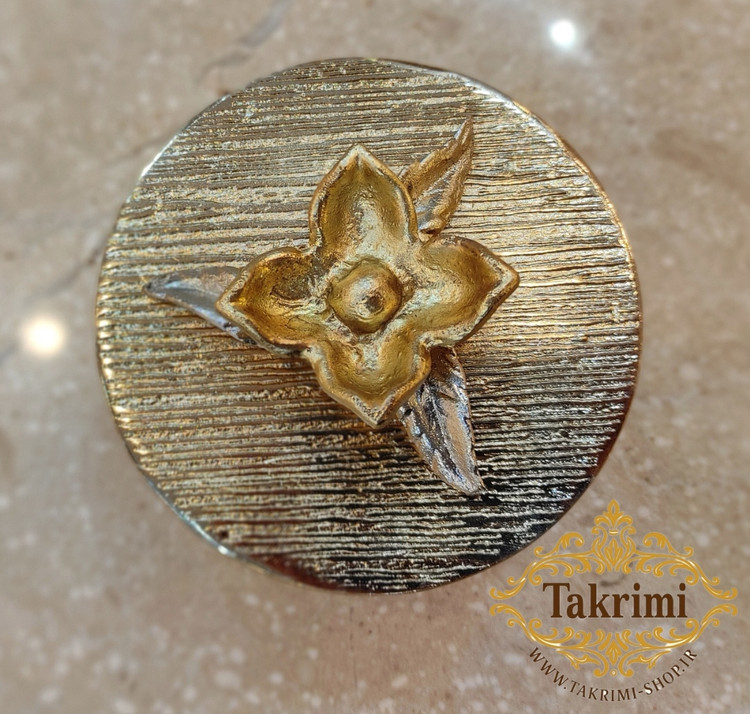 قندان قندون نقل خوری خرما خوری نیلوفر طلایی آلومینیومی آلیاژی ( توليدی تکریمی شاپ )