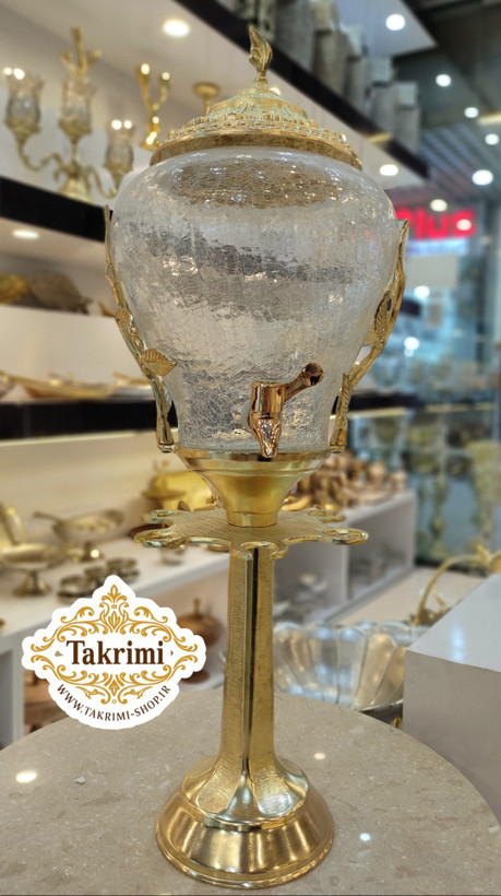 کلمن کلمند کولمن ایستاده جای جام دار برگ سلطنتی طلایی ( تکریمی شاپ )