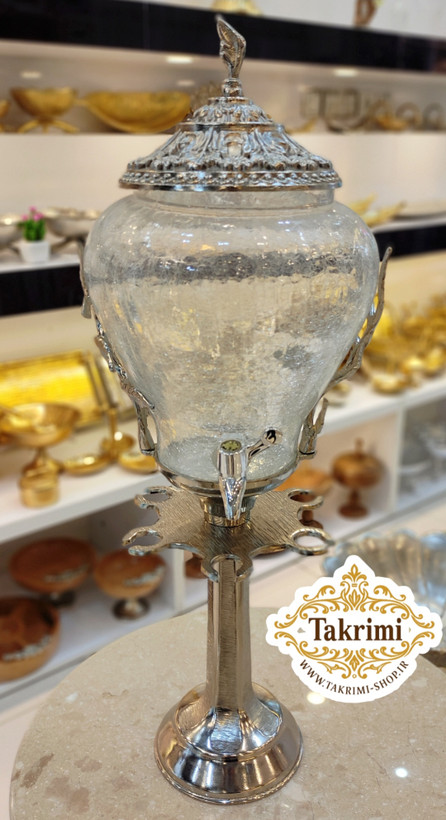 کلمن کلمند کولمن ایستاده جای جام دار برگ سلطنتی نقره ای ( تکریمی شاپ )