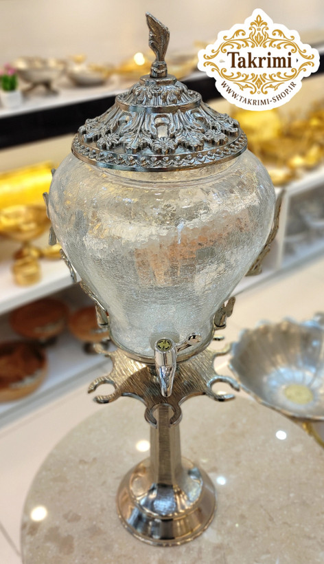 کلمن کلمند کولمن ایستاده جای جام دار برگ سلطنتی نقره ای ( تکریمی شاپ )