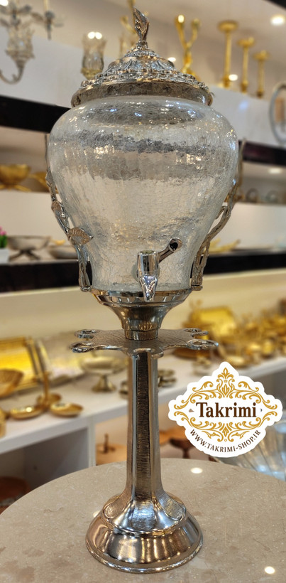 کلمن کلمند کولمن ایستاده جای جام دار برگ سلطنتی نقره ای ( تکریمی شاپ )