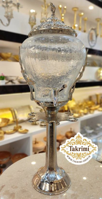 کلمن کلمند کولمن ایستاده جای جام دار برگ سلطنتی نقره ای ( تکریمی شاپ )