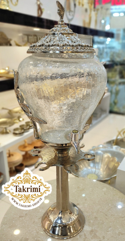 کلمن کلمند کولمن ایستاده جای جام دار برگ سلطنتی نقره ای ( تکریمی شاپ )