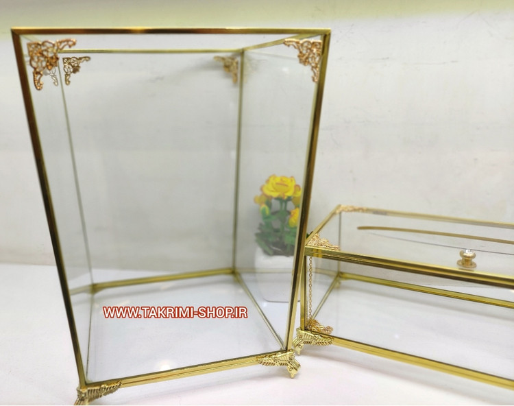 جا دستمال تک ( بدون سطل ) اصلی جنس شیشه ای و برنج خالص ( نقره ای و طلایی )