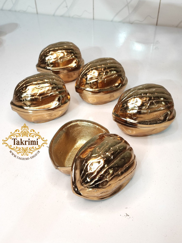 تنقلات خوری و گردو خوری مدل گردو و بادام زمینی ( 2 رنگ طلایی و نقره ای )