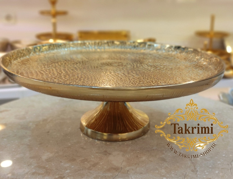 کاپ کیک یا شیرینی خوری بزرگ طلایی بدون دسته طرح چرمی پوست ماری تمساحی آلومینیومی فورتیک اورجینال ( تولیدی تکریمی شاپ )