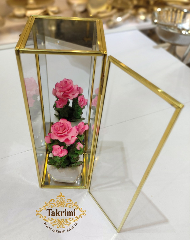 استند باکس جاعطری جا عطری جا ادکلنی جاادکلنی جای ادکلن عطری جای لوازم آرایشی ایستاده شیشه و برنج خالص ( توليدی تکریمی شاپ )