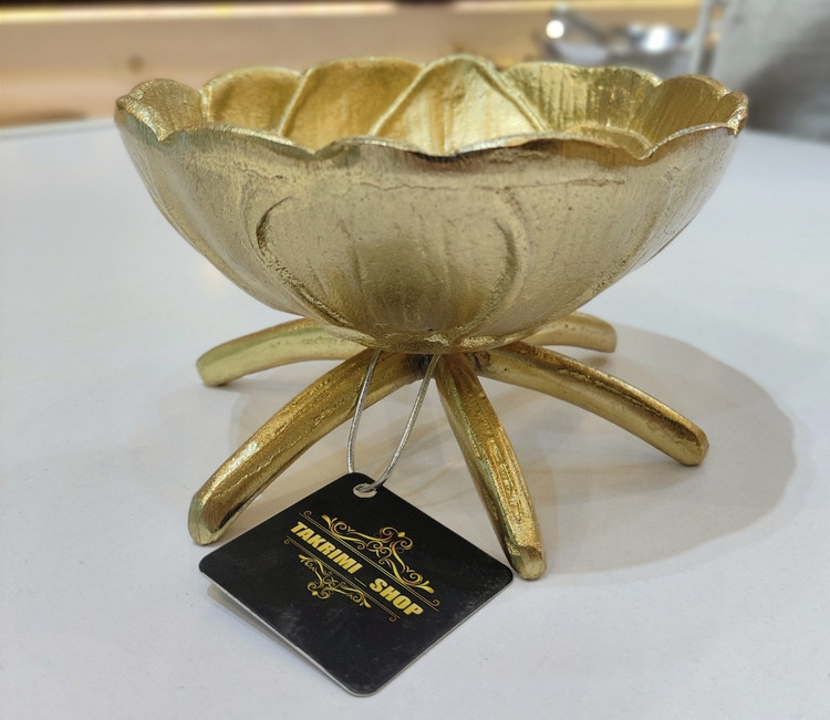 کاسه آجیل خوری لوتوس طرح گلبرگ طلایی ( تکریمی شاپ )