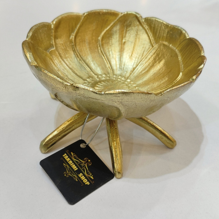 کاسه آجیل خوری لوتوس طرح گلبرگ طلایی ( تکریمی شاپ )