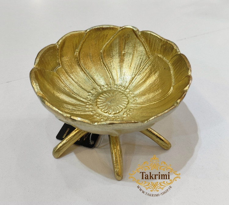 کاسه آجیل خوری لوتوس طرح گلبرگ طلایی ( تکریمی شاپ )