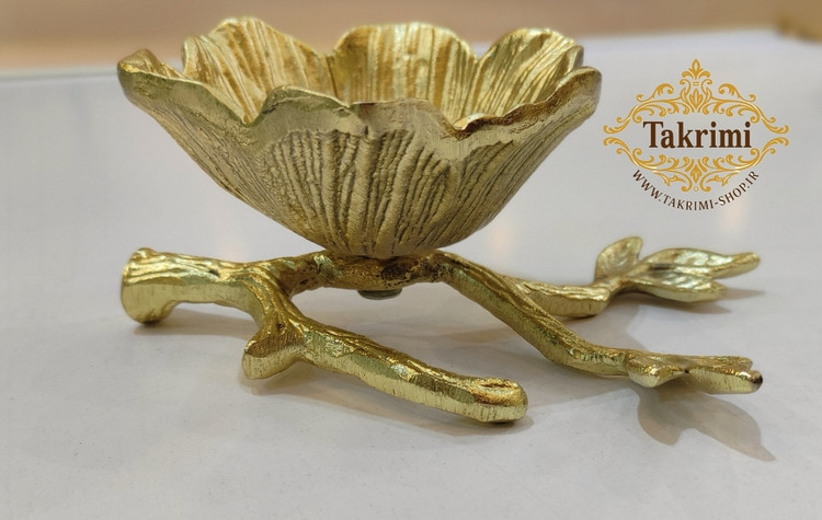پیاله تک نفره لوتوس طرح گلبرگ طلایی ( تکریمی شاپ )