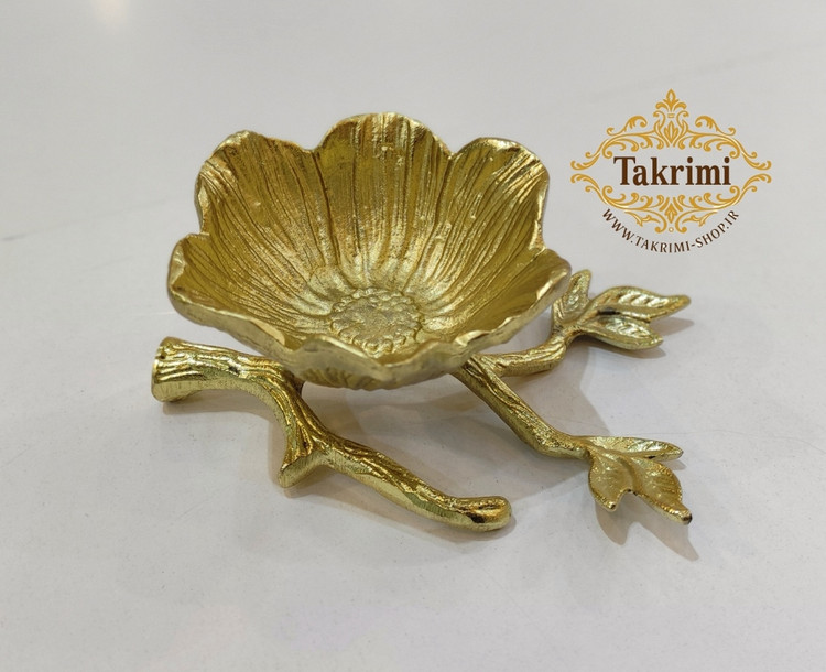 پیاله تک نفره لوتوس طرح گلبرگ طلایی ( تکریمی شاپ )