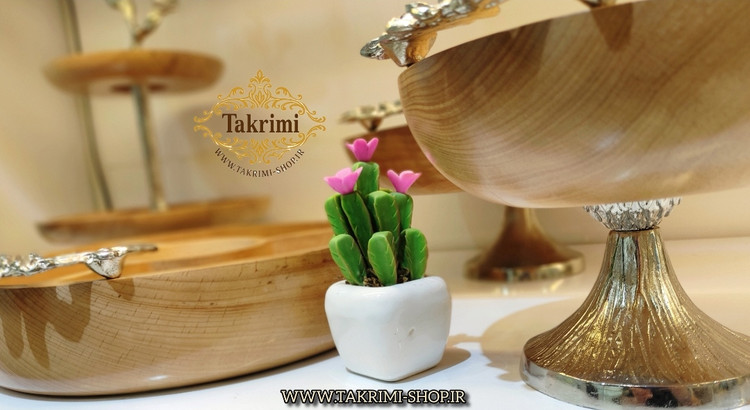 ست سرویس پذیرایی 5 تکه 5 پارچه چوب طبیعی راش قابل شستشو با پایه آلومینیومی نقره ای ( تکریمی شاپ )