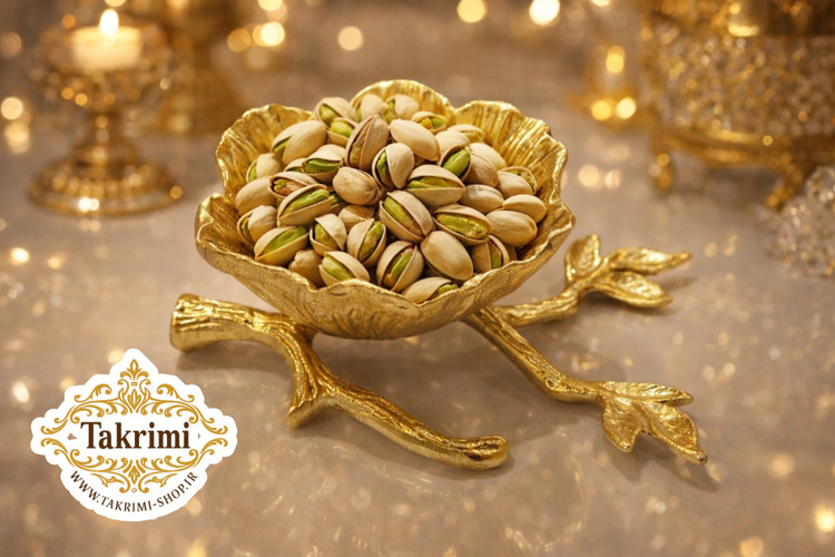 پیاله تک نفره لوتوس طرح گلبرگ طلایی ( تکریمی شاپ )