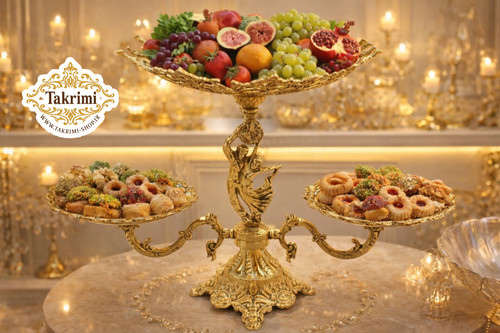 میکس شیرینی خوری و میوه خوری عروس رقص باله جنس آلومینیوم ( تولیدی تکریمی شاپ )