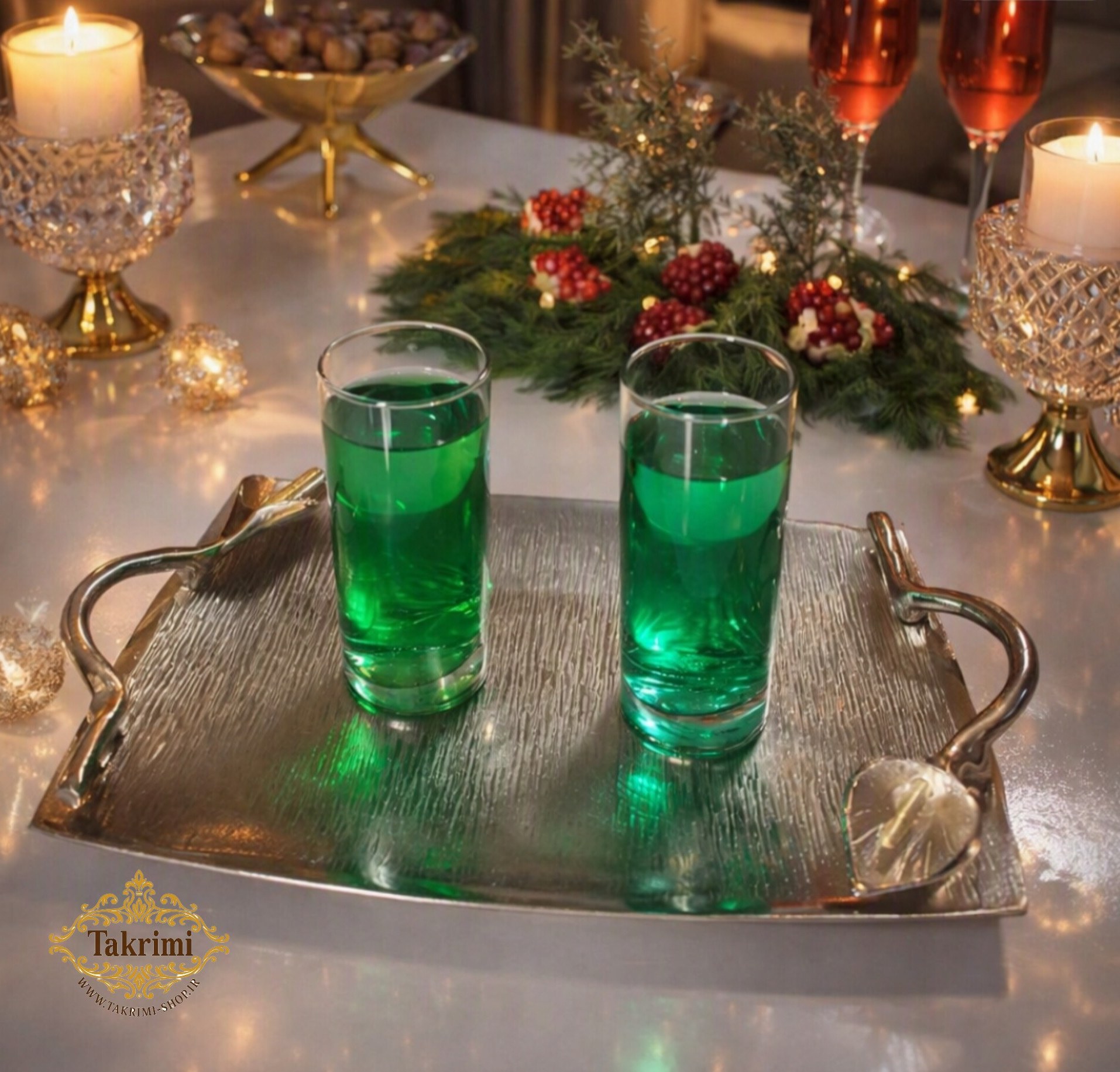 سینی گل شیپوری لیلیوم آلومینیومی ( تولیدی تکریمی شاپ )