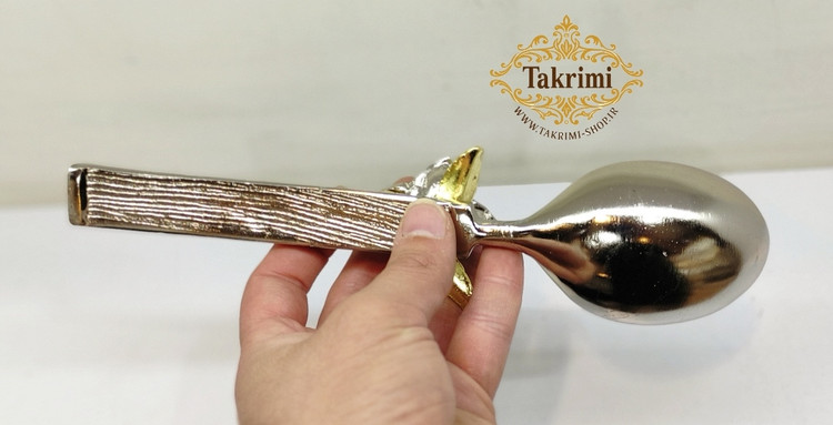 قاشق آجیل نیلوفر خط دار ( گل دار ) آلومینیومی ( توليدی تکریمی شاپ )