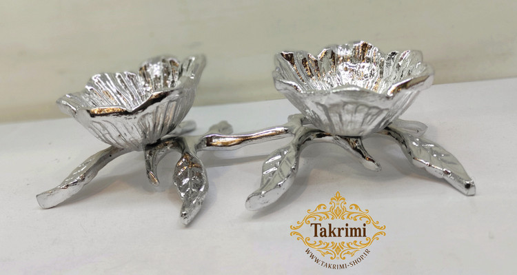 اردو خوری 2 خانه لوتوس نقره ای براق ( قالب اصلی ) ( تکریمی شاپ )