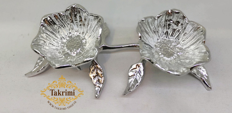 اردو خوری 2 خانه لوتوس نقره ای براق ( قالب اصلی ) ( تکریمی شاپ )