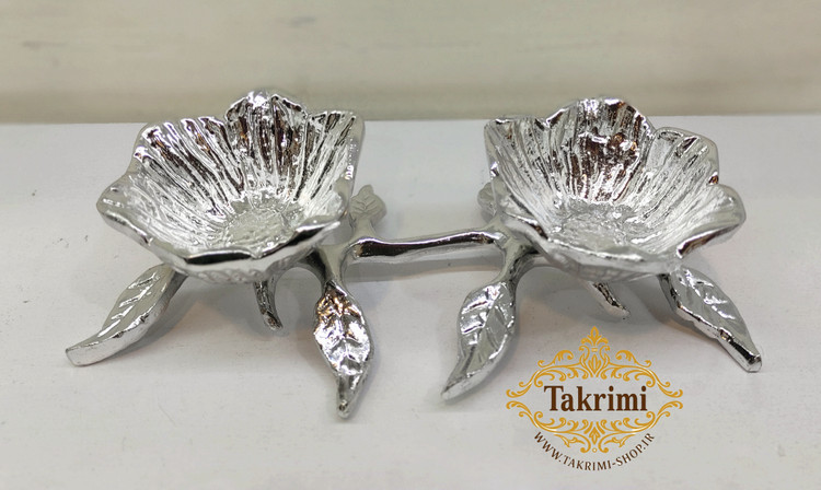 اردو خوری 2 خانه لوتوس نقره ای براق ( قالب اصلی ) ( تکریمی شاپ )